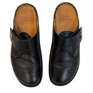 Finn Comfort Leather Clogs – Black‎ – Size 40 (D Width) – Made in Germany